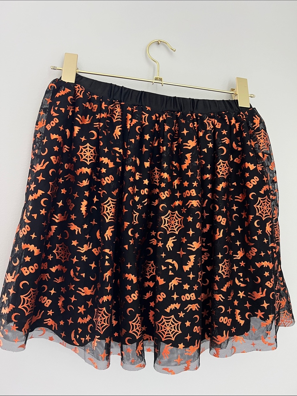 wonder nation | Black Tulle Skirt with Orange Halloween Print NWOTSize L (10-12) - Picture 12 of 14